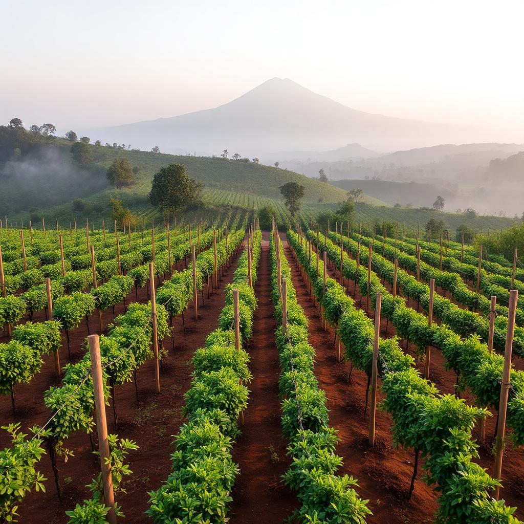 Aerial view of Penja pepper farm in Cameroon